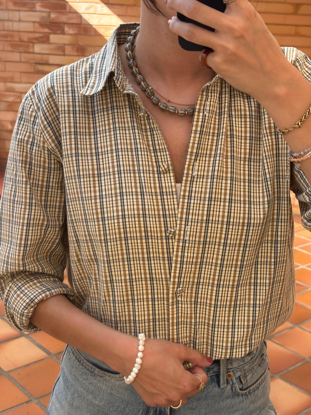 Camisa Xadrez Vintage em Algodão