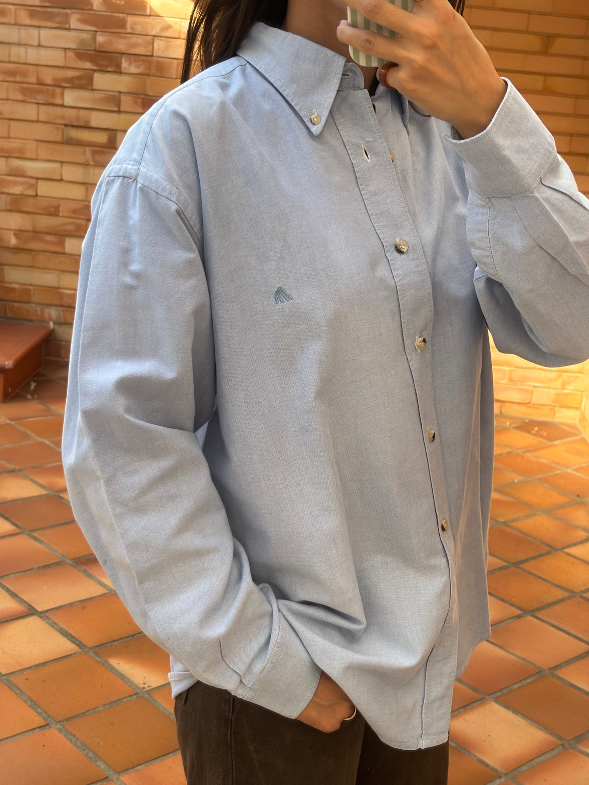 Camisa Quebramar Azul Clássica em Algodão