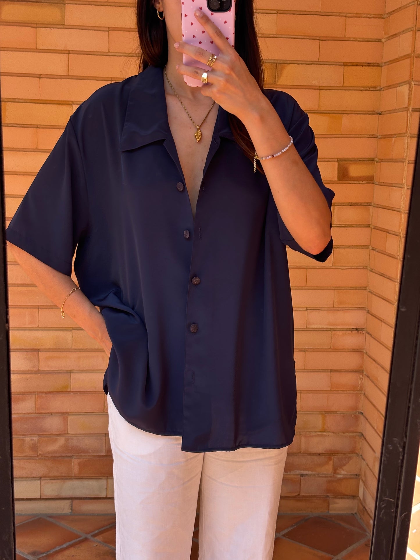 Camisa Acetinada Vintage