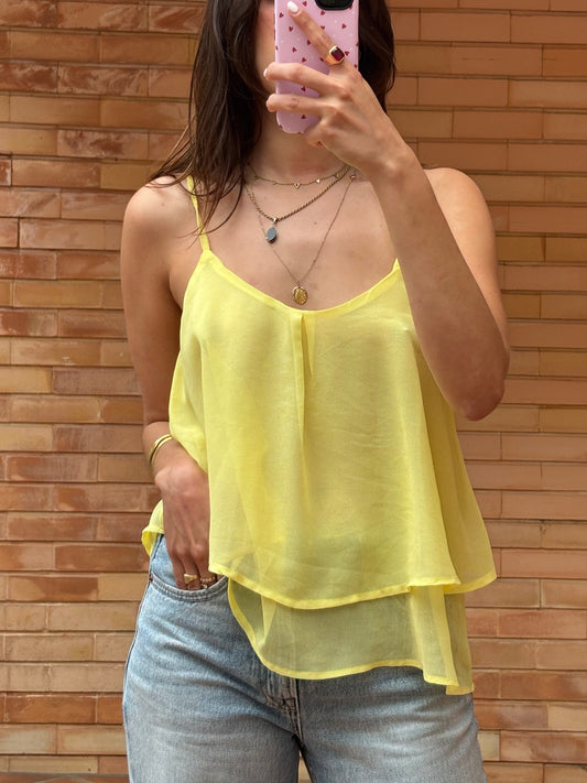 Top Amarelo Duplo Folho