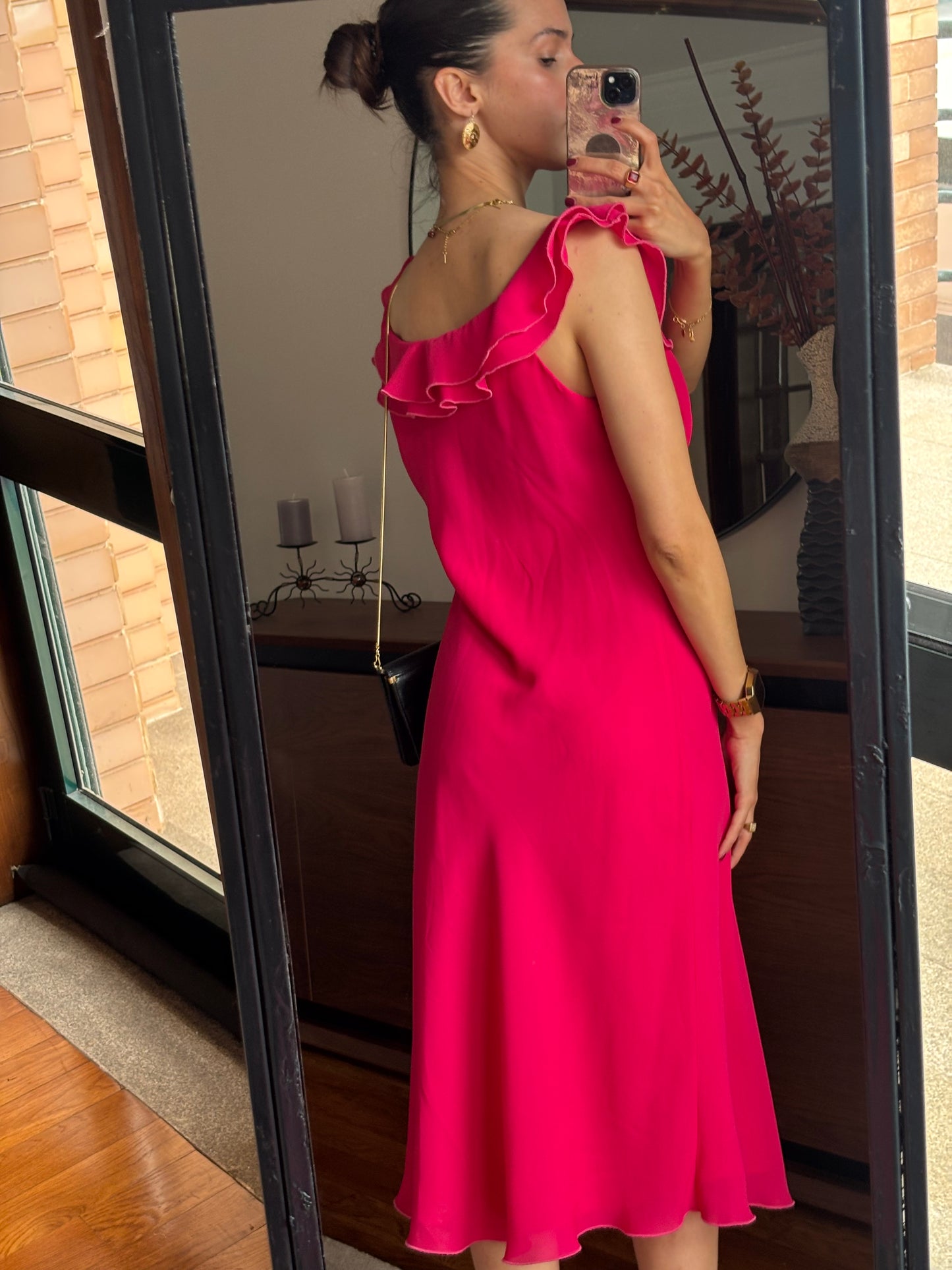 Vestido Midi Hot Pink