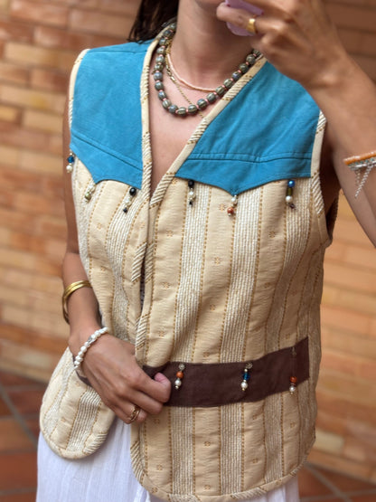 Colete Boho Pormenores Contas