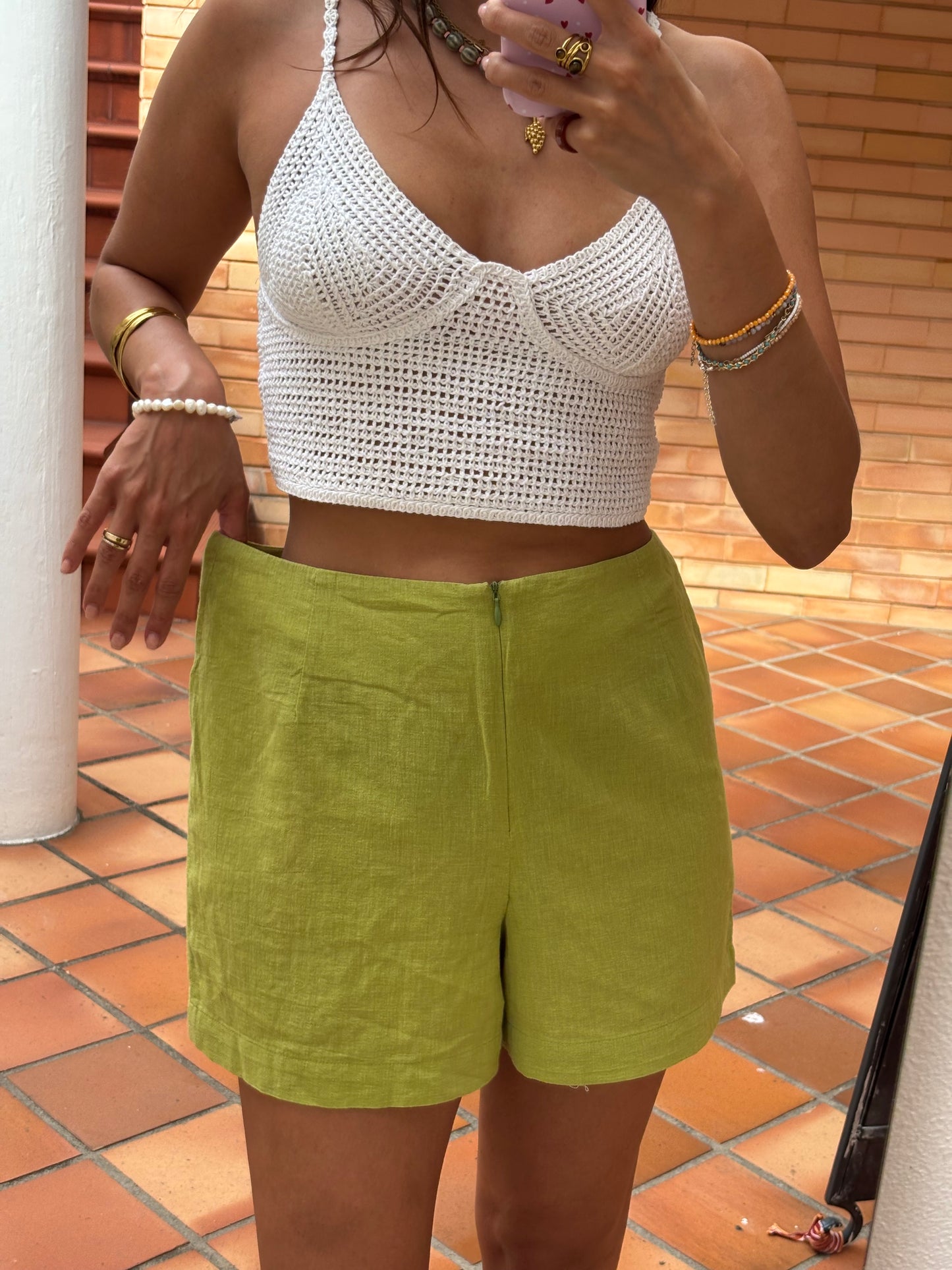 Calções Verde Algodão