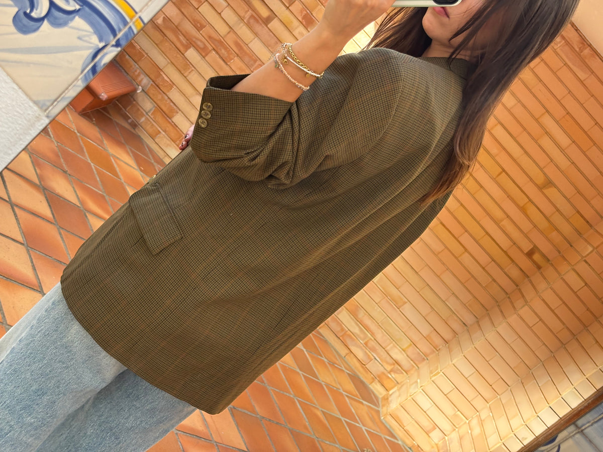 Blazer Vintage Xadrez Verde-Oliva