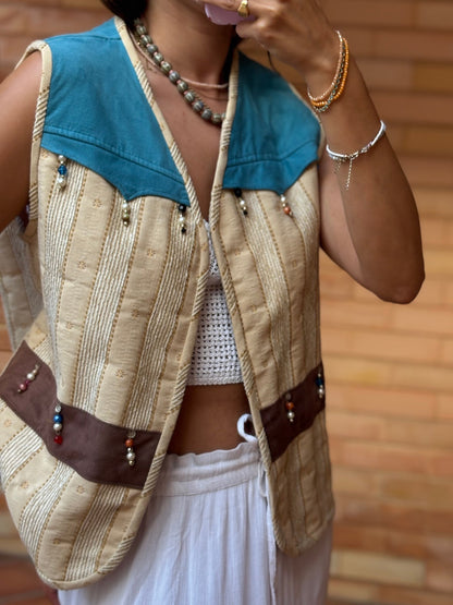 Colete Boho Pormenores Contas