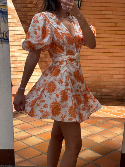 Vestido Curto Floral White Deer