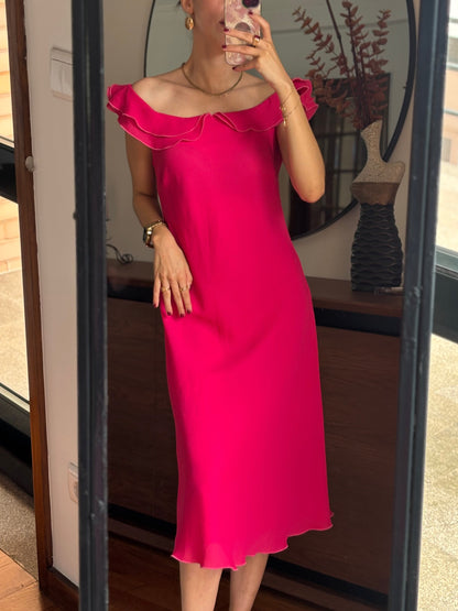 Vestido Midi Hot Pink