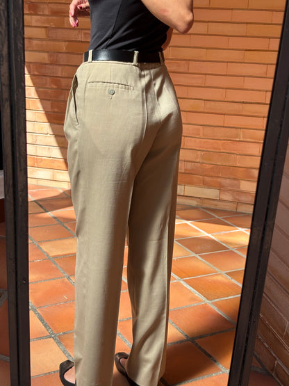 Calças de Pinças Bege