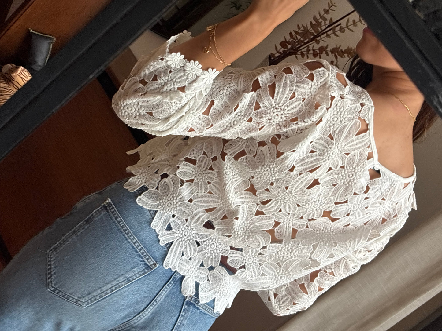 Blusa Floral Rendada