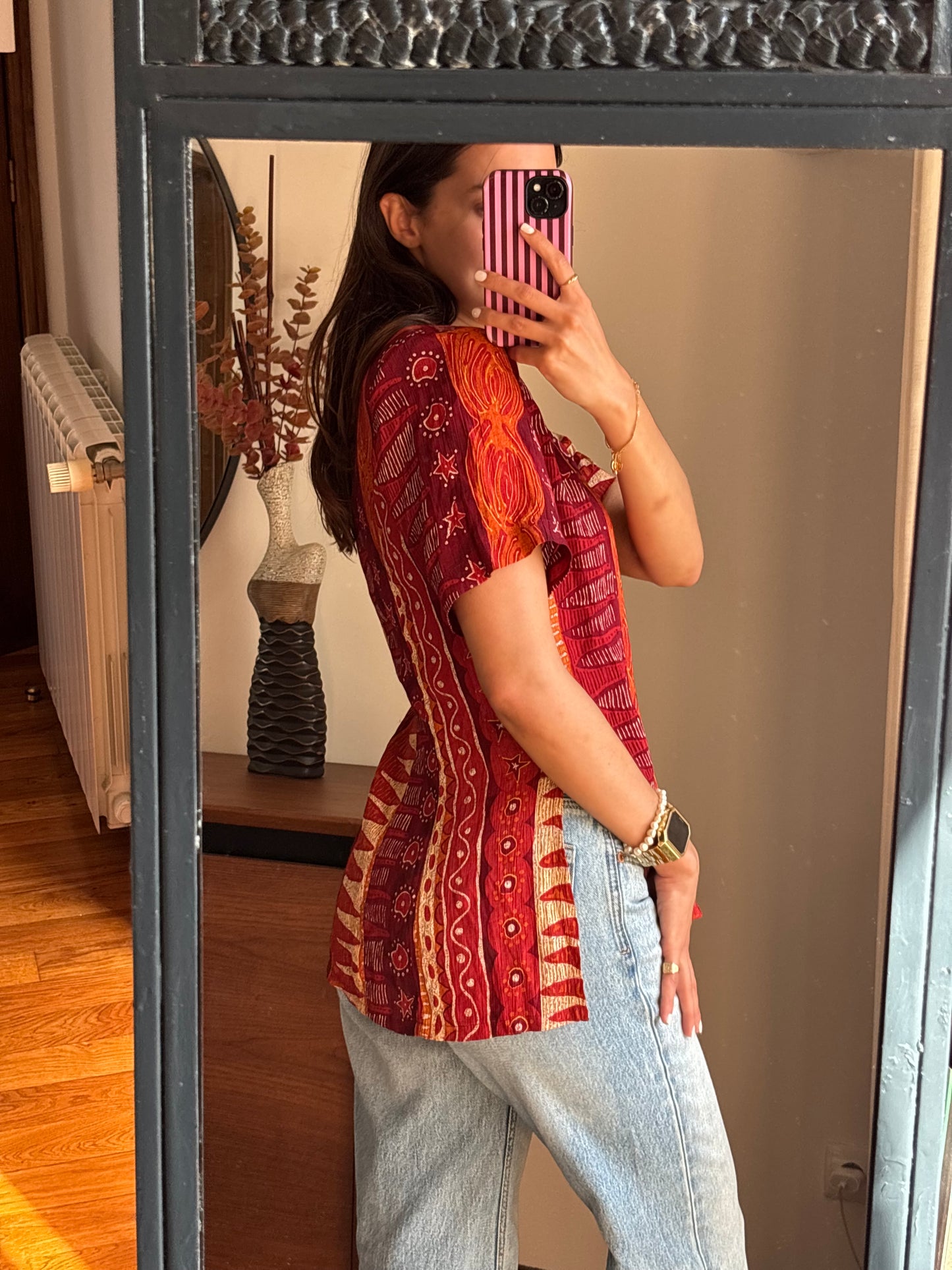 Camisa Vintage Tribal Vermelha
