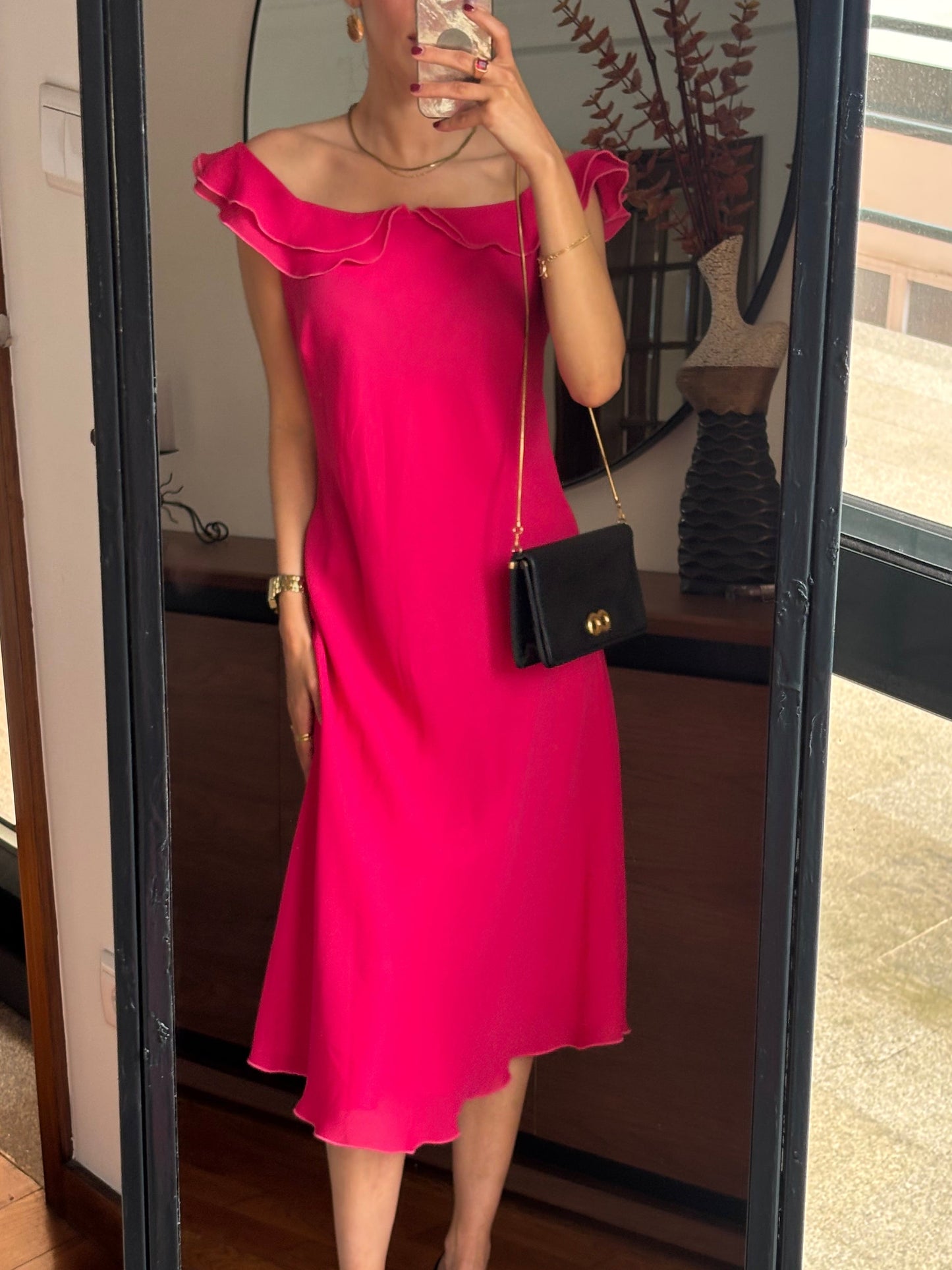 Vestido Midi Hot Pink