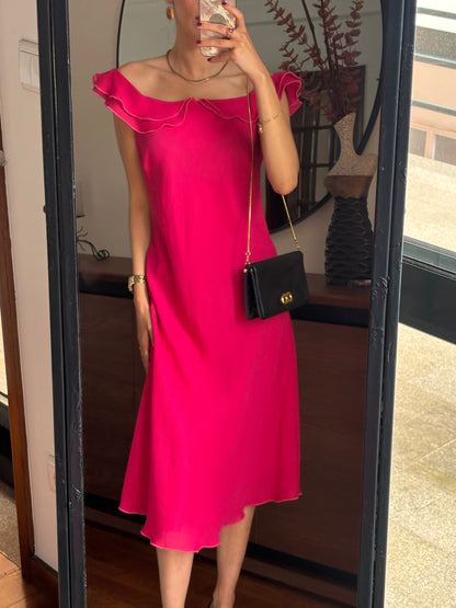 Vestido Midi Hot Pink