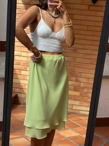 Saia Verde-Lima Acetinada