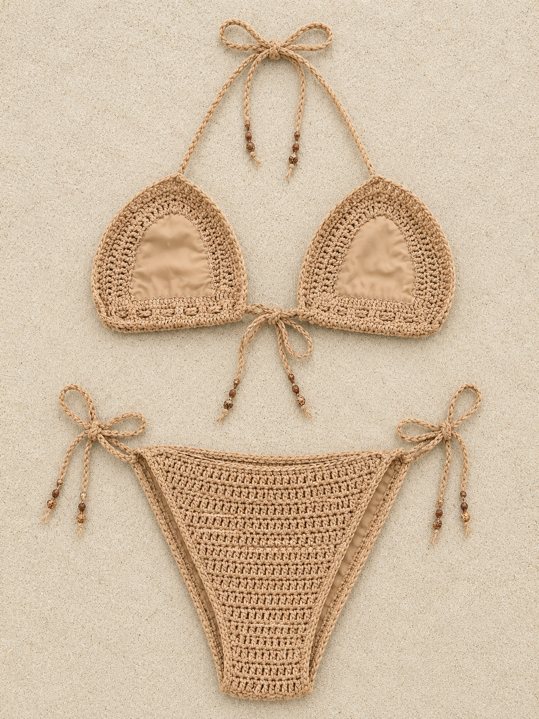 Biquíni de Crochet com Missangas Handmade