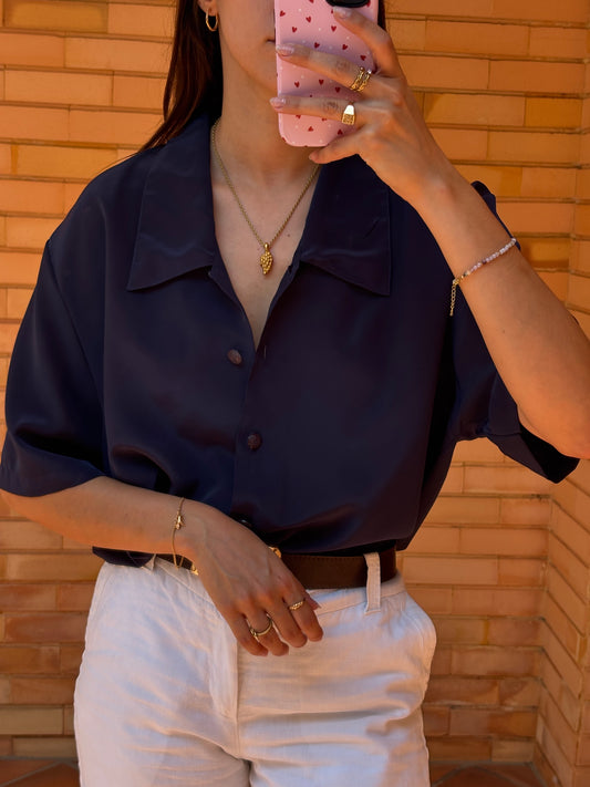 Camisa Acetinada Vintage