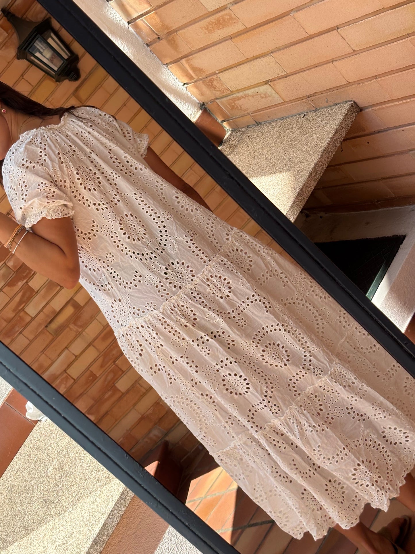 Vestido Maxi Branco Bordado