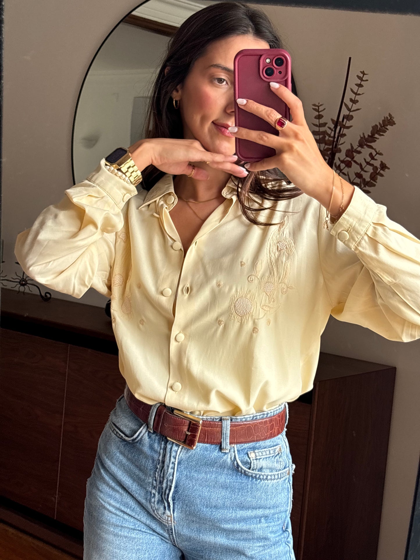 Camisa Vintage com Bordados