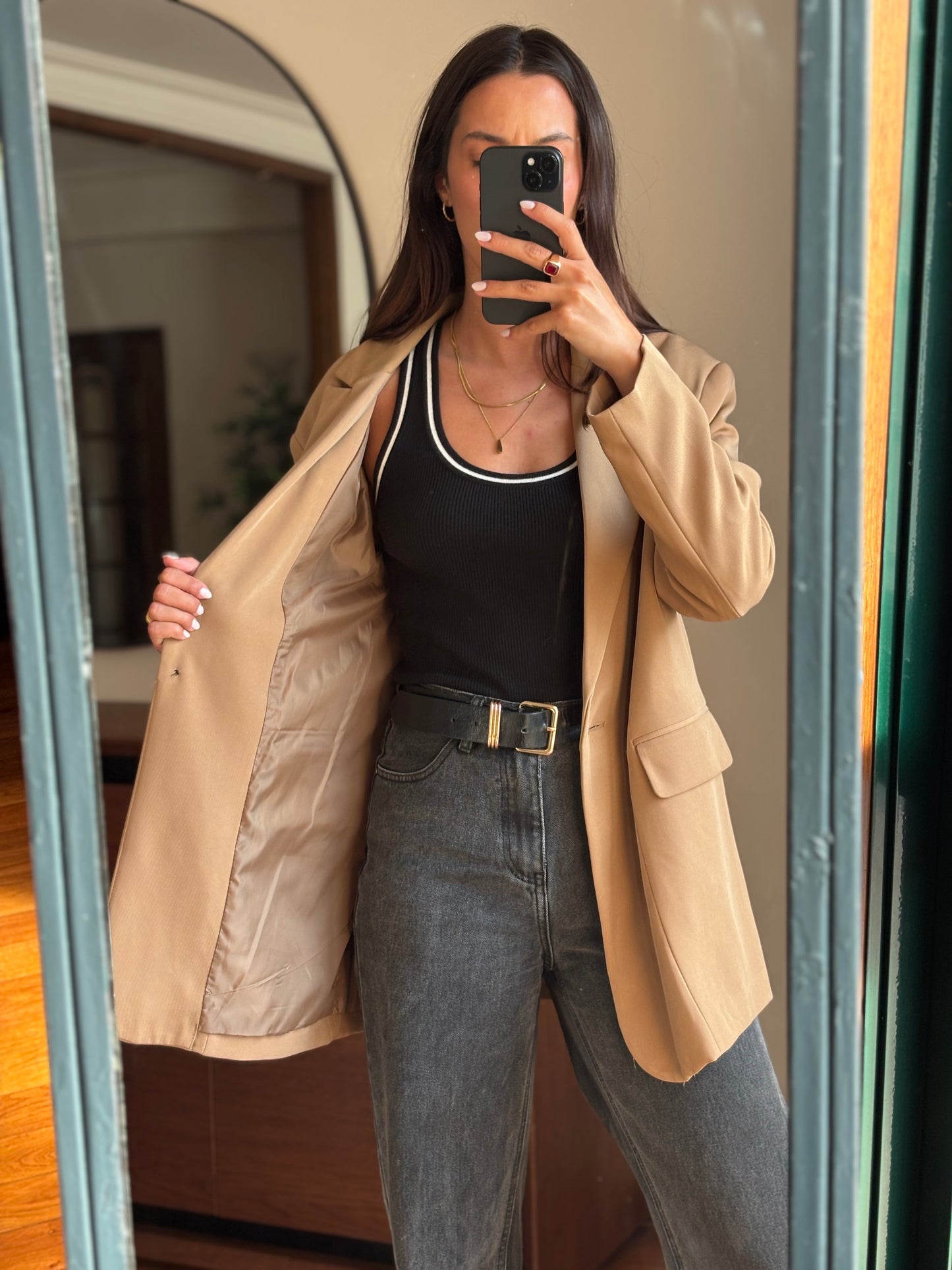 Blazer Camel Stradivarius