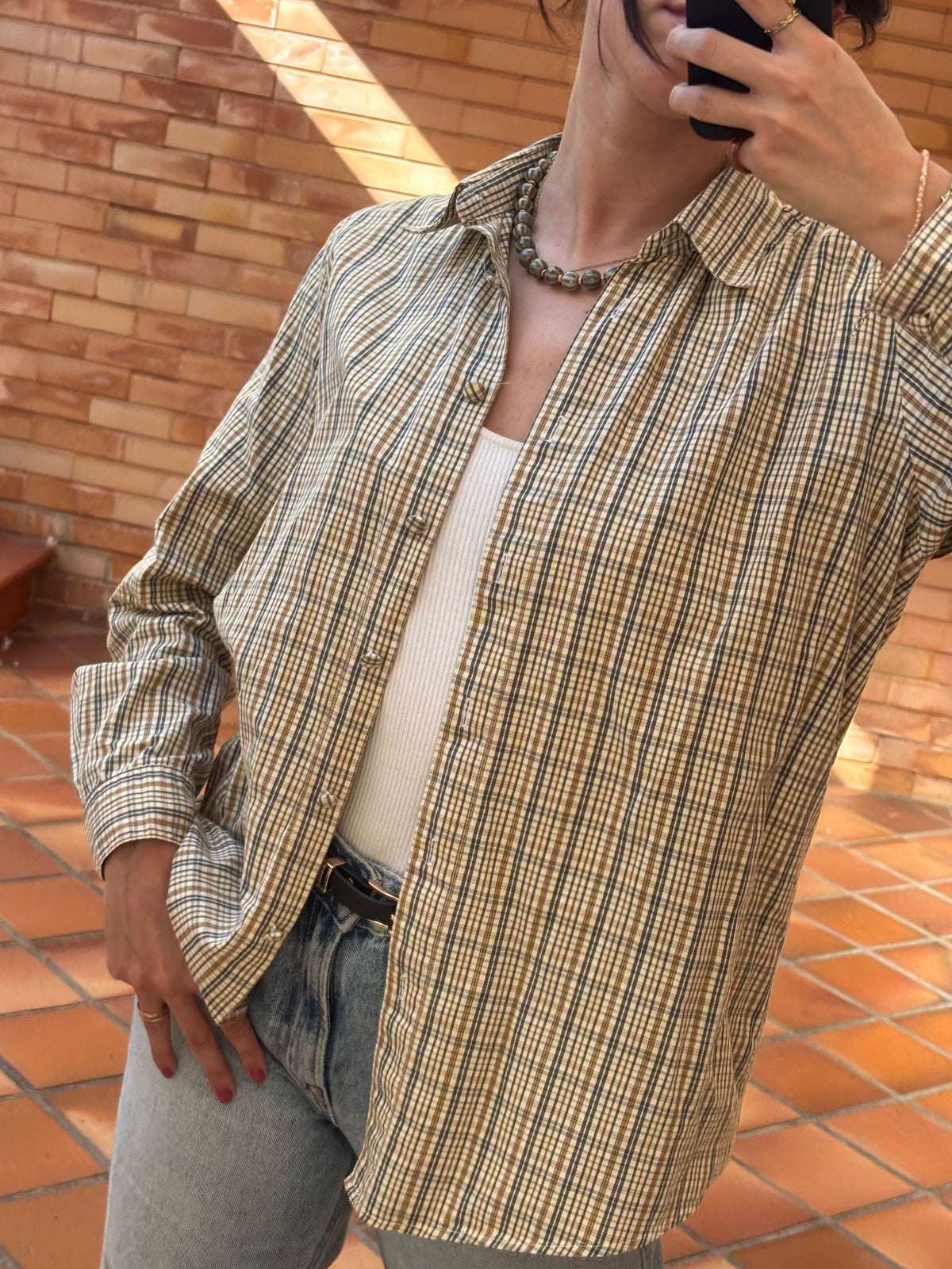 Camisa Xadrez Vintage em Algodão
