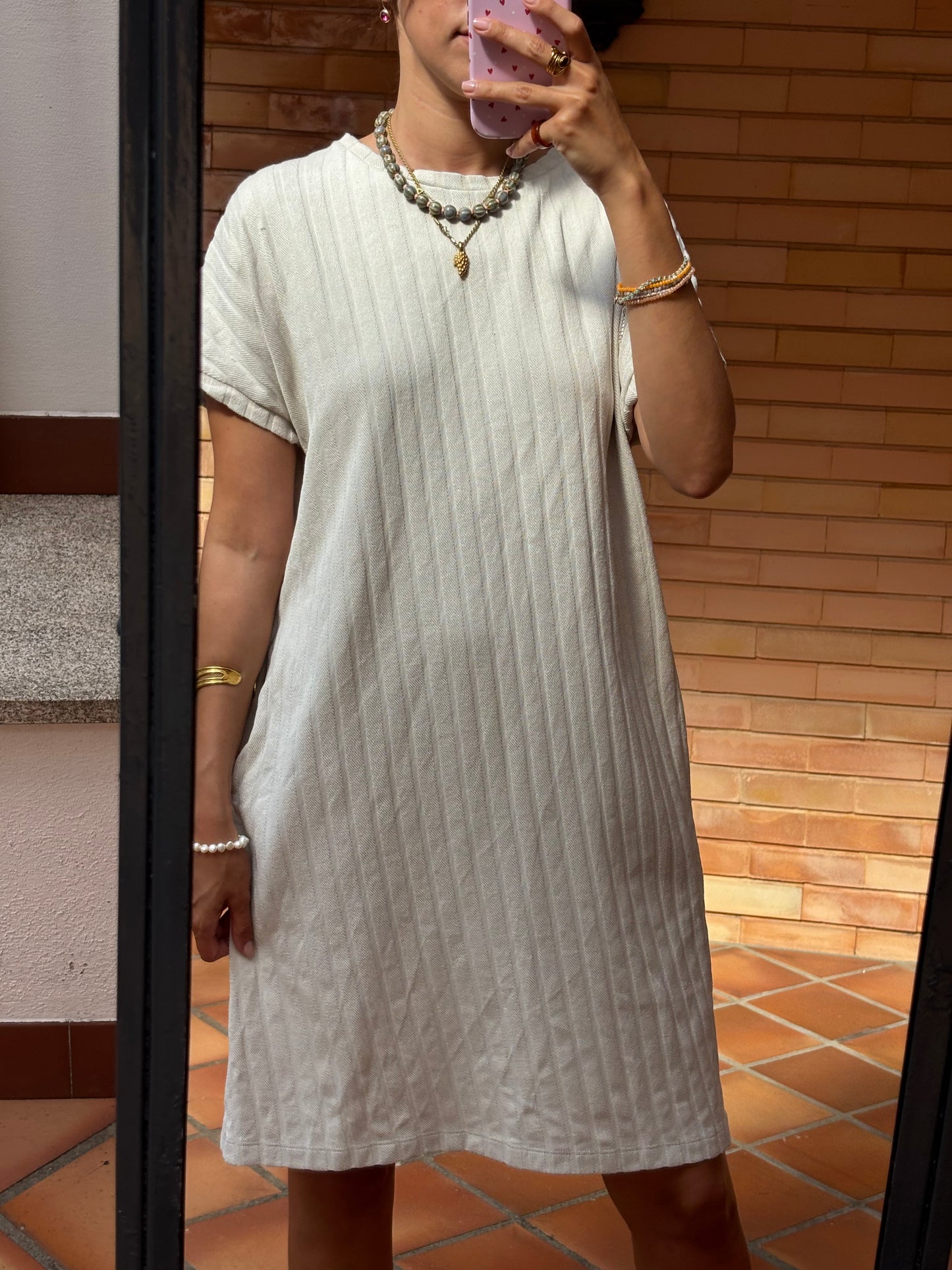 Vestido Creme Algodão