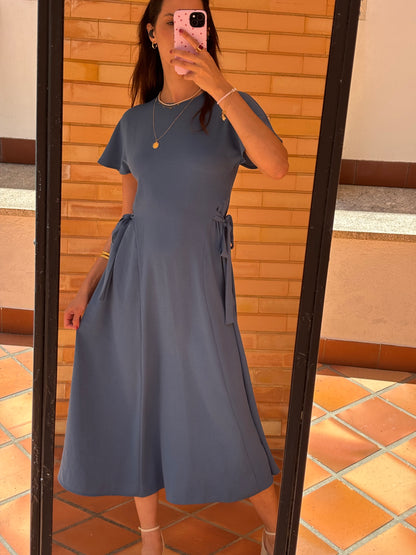 Vestido Midi Com Laço Lateral
