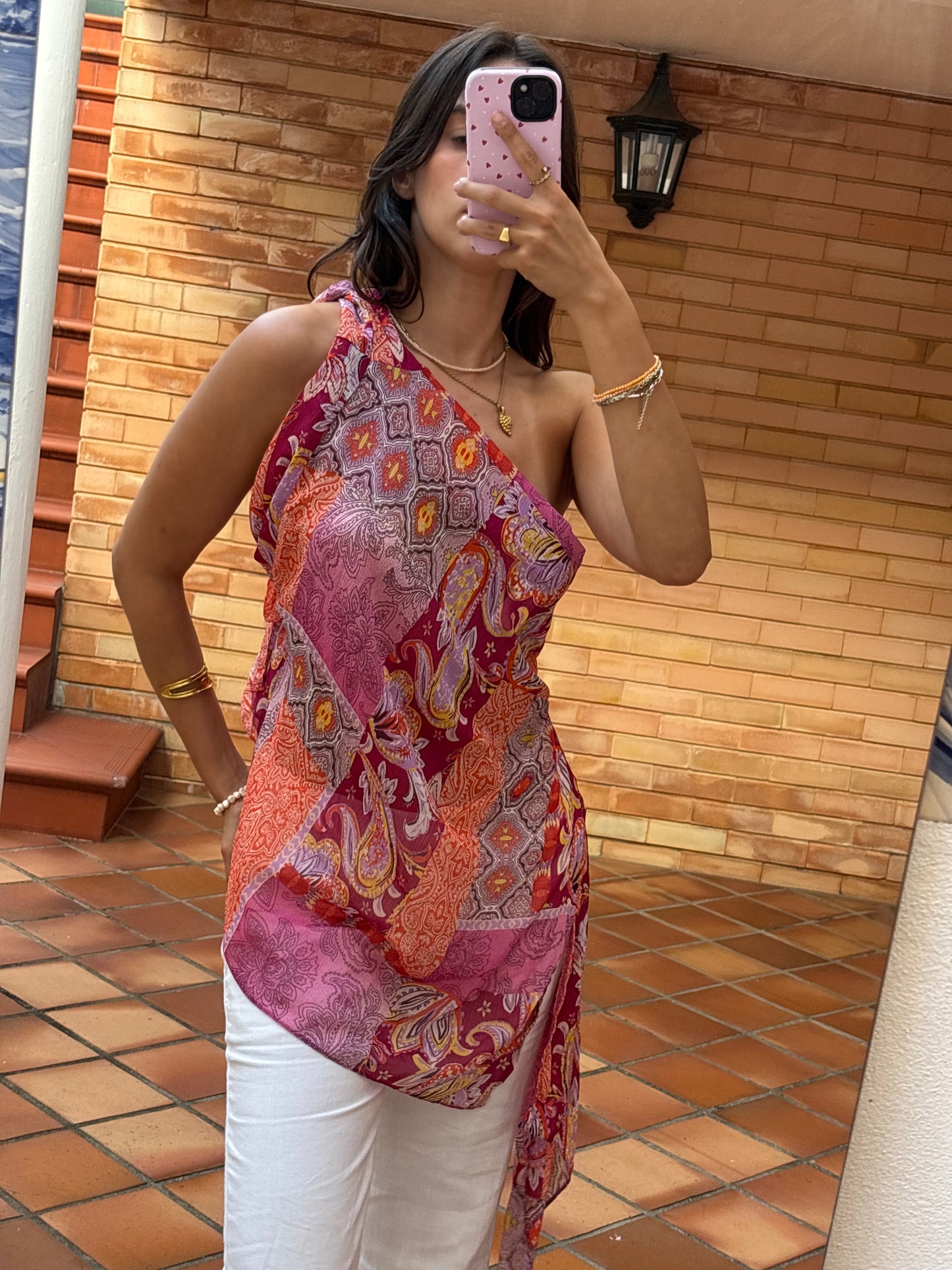 Camisa Fluida Patchwork Multicolor