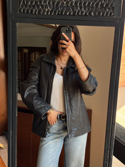 KNOLES & CARTER GENUINE ITALIAN LAMBSKIN LEATHER JACKET