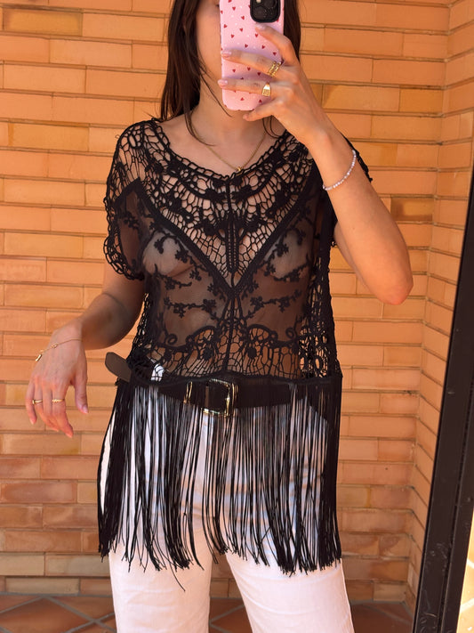 Túnica de Renda com Franjas