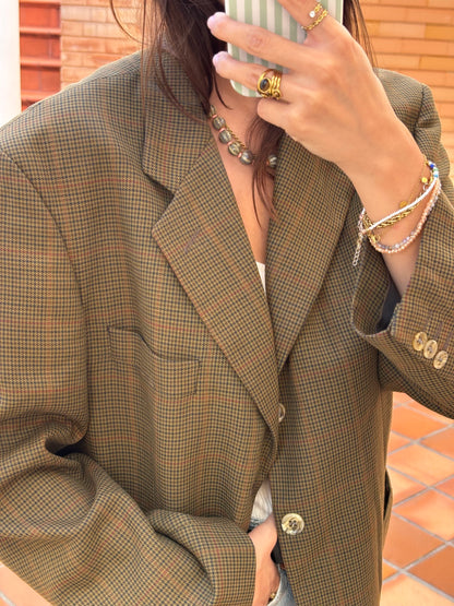 Blazer Vintage Xadrez Verde-Oliva