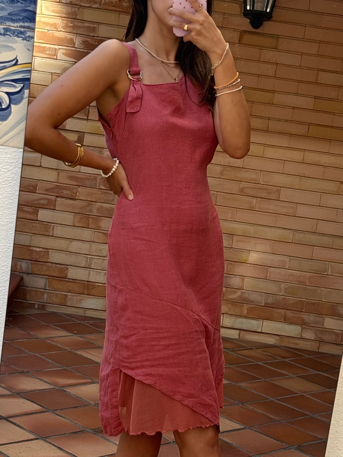 Vestido Linho Assimétrico