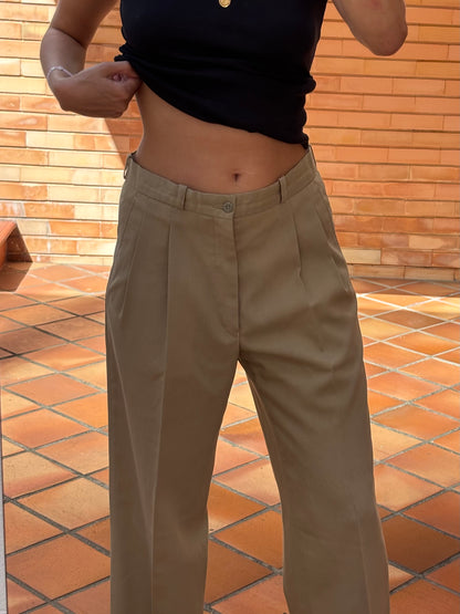 Calças de Pinças Bege