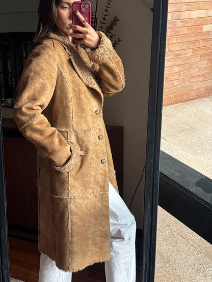 Casaco Shearling Camel Vintage