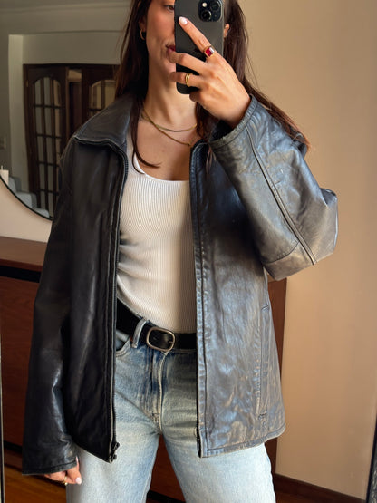 KNOLES & CARTER GENUINE ITALIAN LAMBSKIN LEATHER JACKET