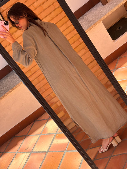 Vestido Camiseiro Maxi Linho Italiano