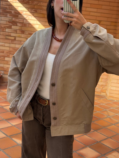 Cardigan Pierre Cardin Bege com Tricot