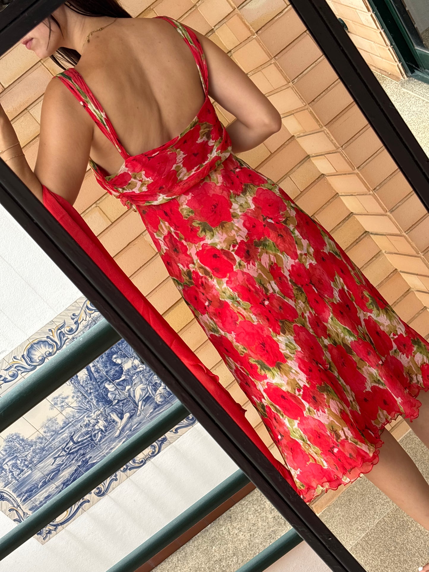 Vestido floral Etxart & Panno + echarpe