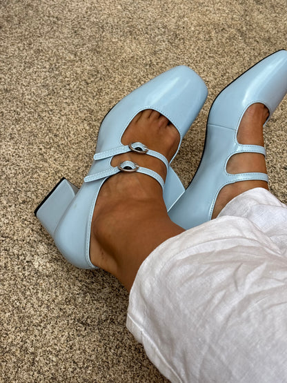Sapatos Mary Jane Azul Bebé Duas Tiras