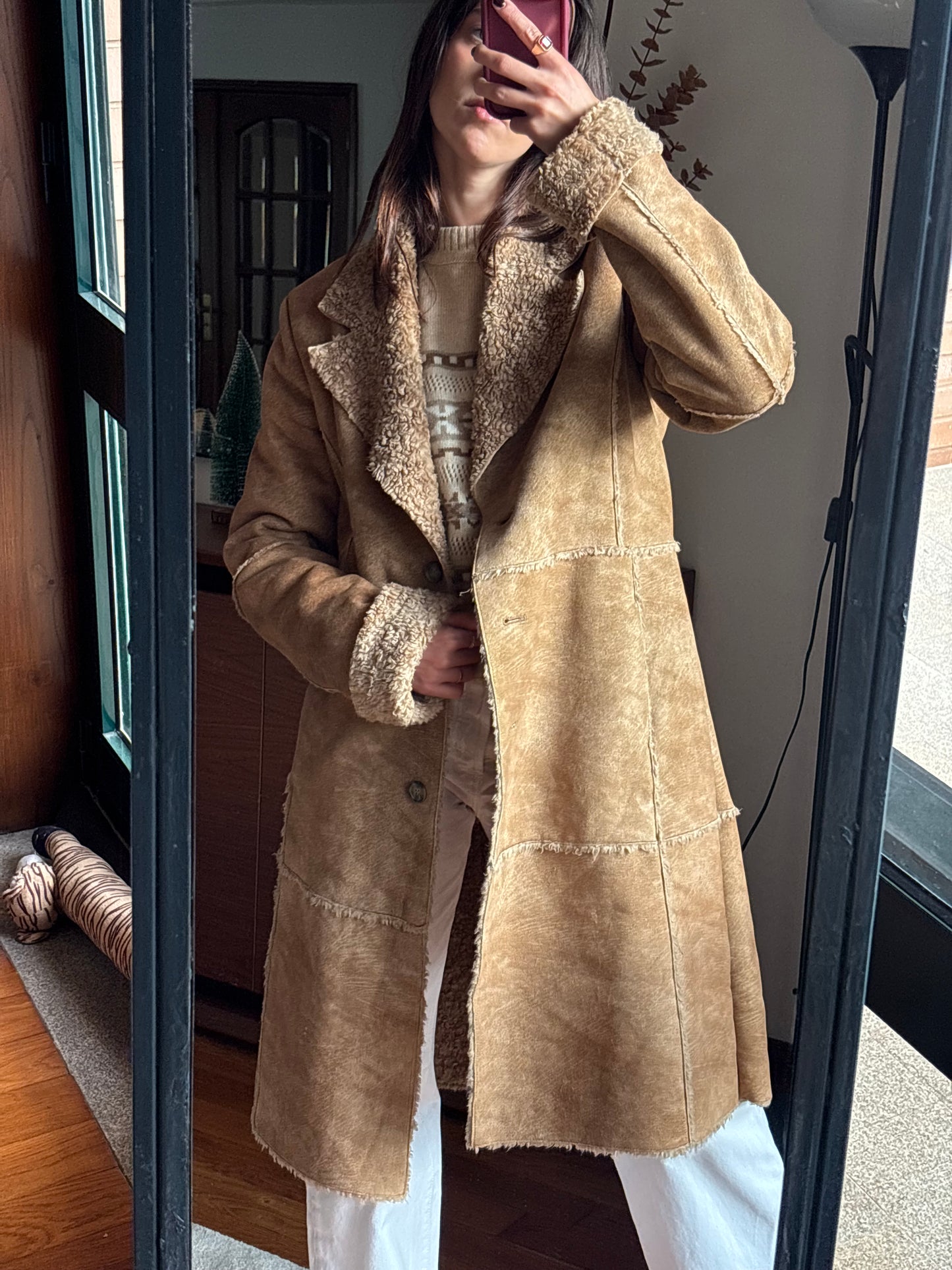 Casaco Shearling Camel Vintage