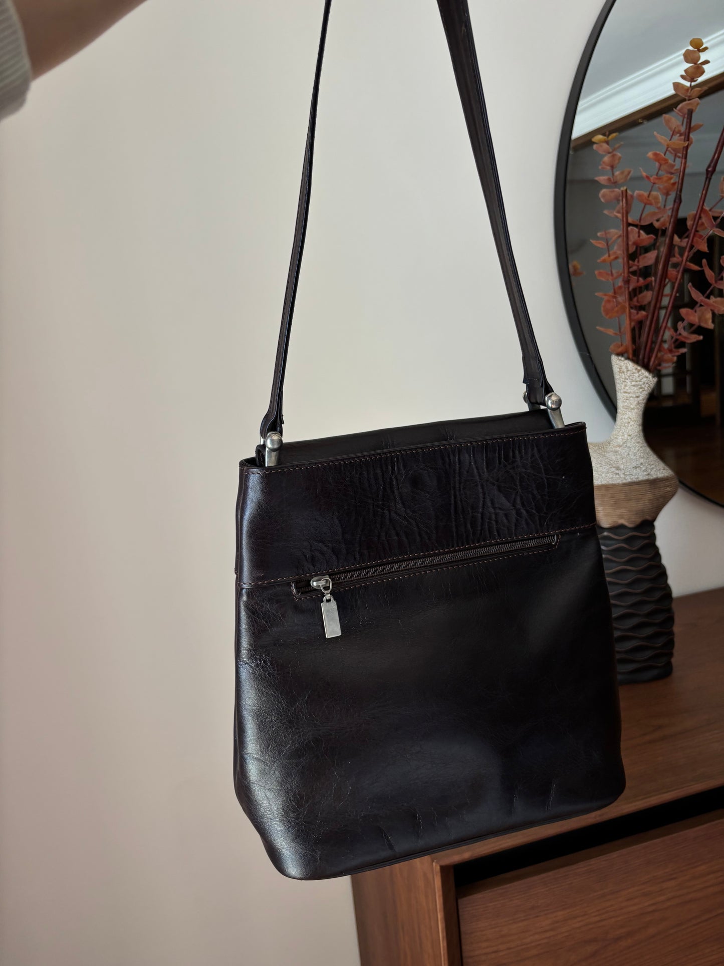 Mala Vintage Castanha em Pele