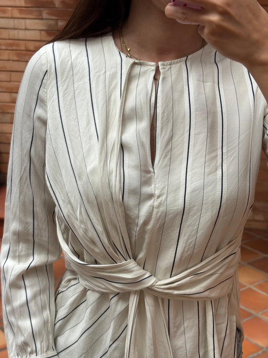 Blusa Riscas Cruzada Mango Suit