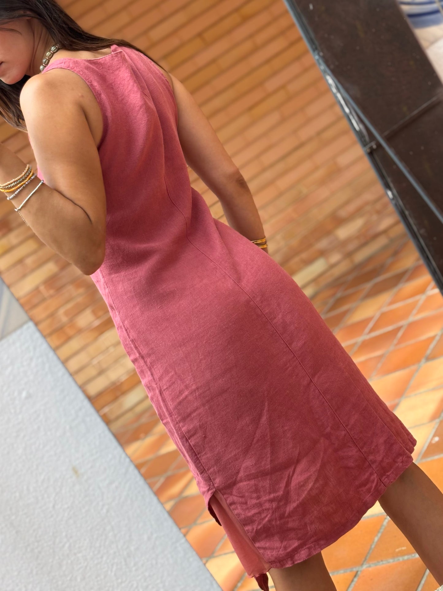 Vestido Linho Assimétrico