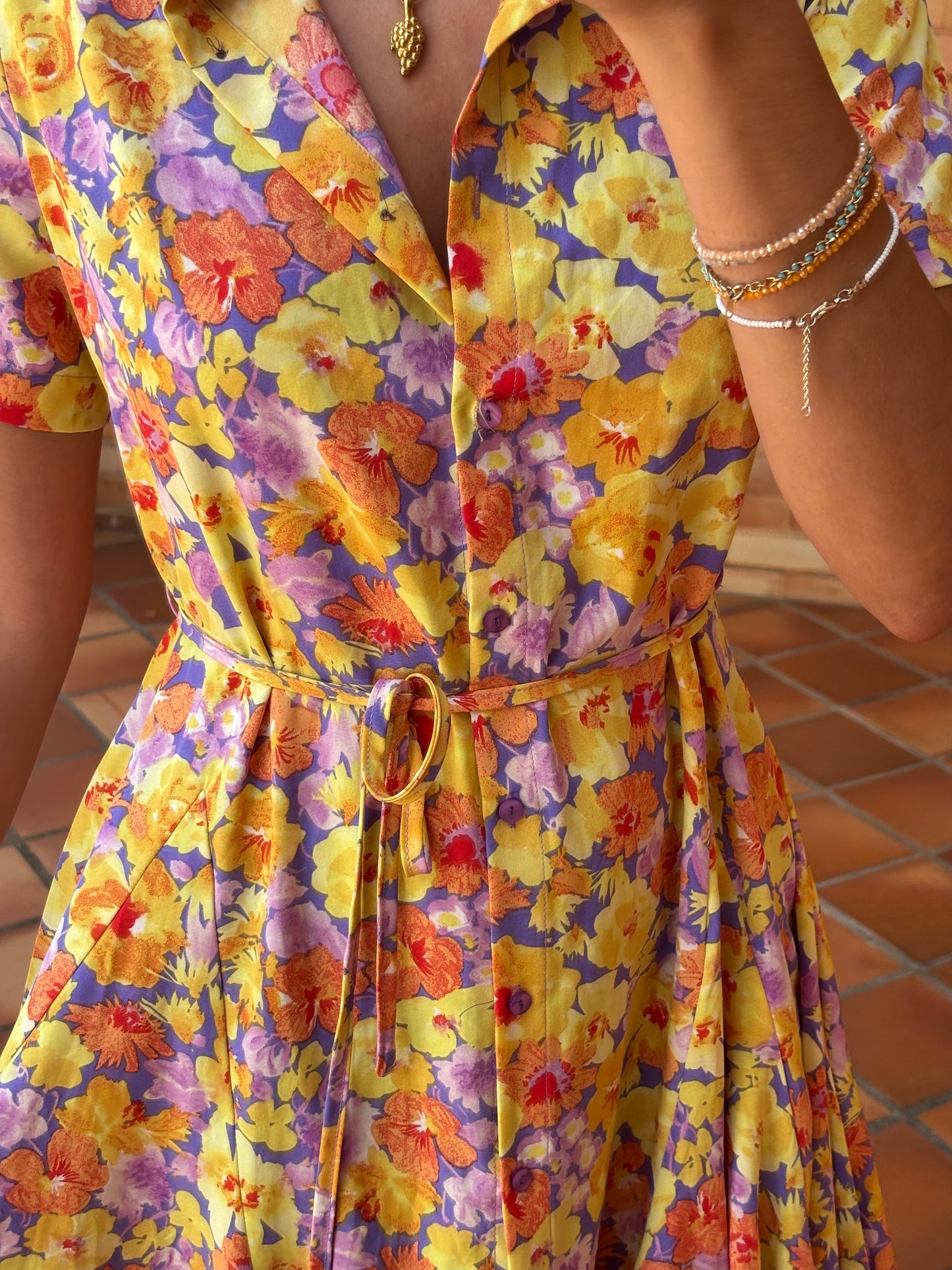Vestido Estampado Floral Vintage