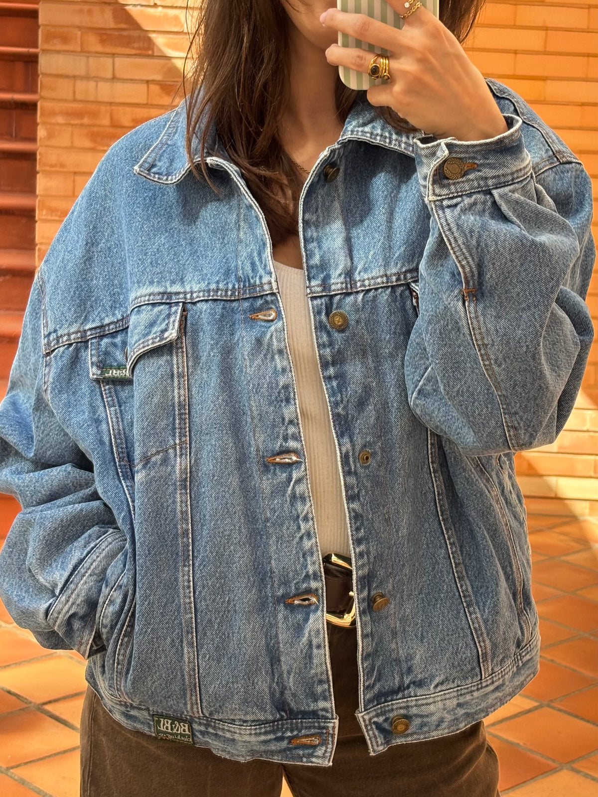 Casaco de Ganga Oversized em Algodão com Forro Estampado