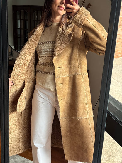 Casaco Shearling Camel Vintage