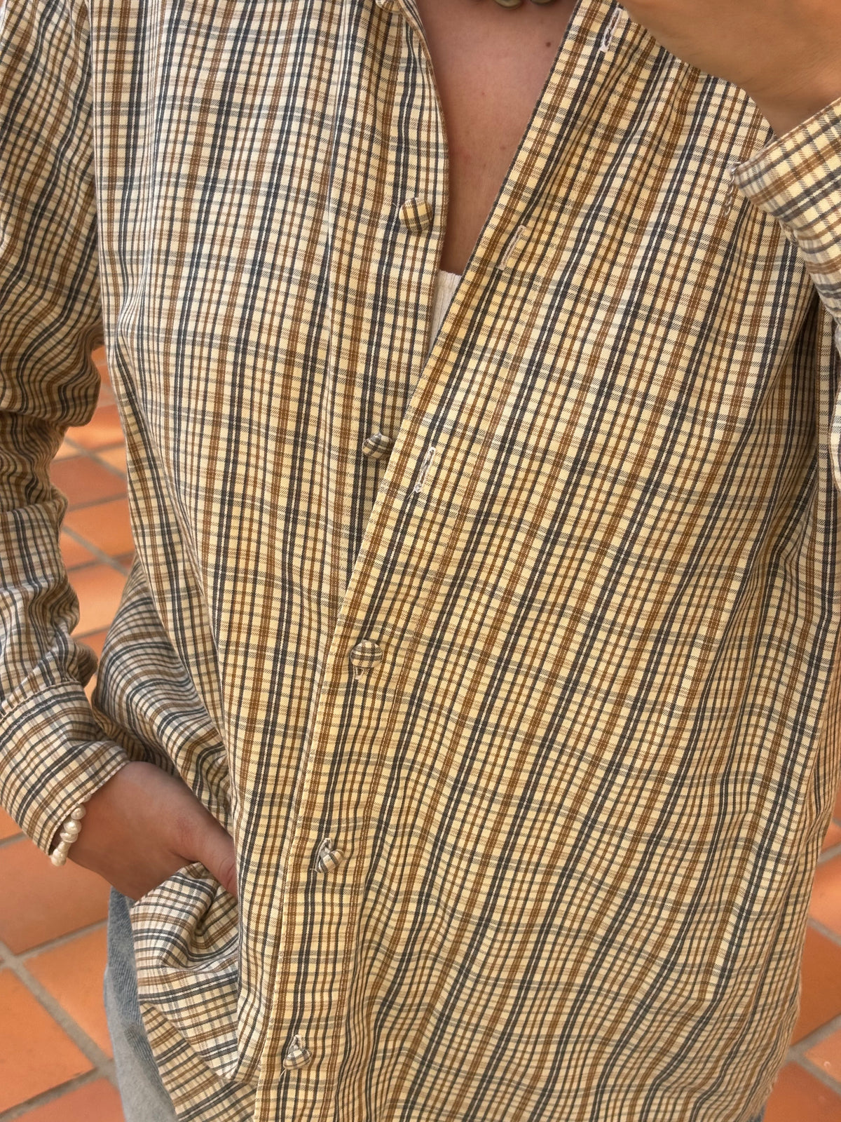 Camisa Xadrez Vintage em Algodão