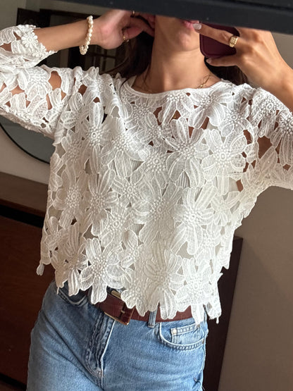 Blusa Floral Rendada
