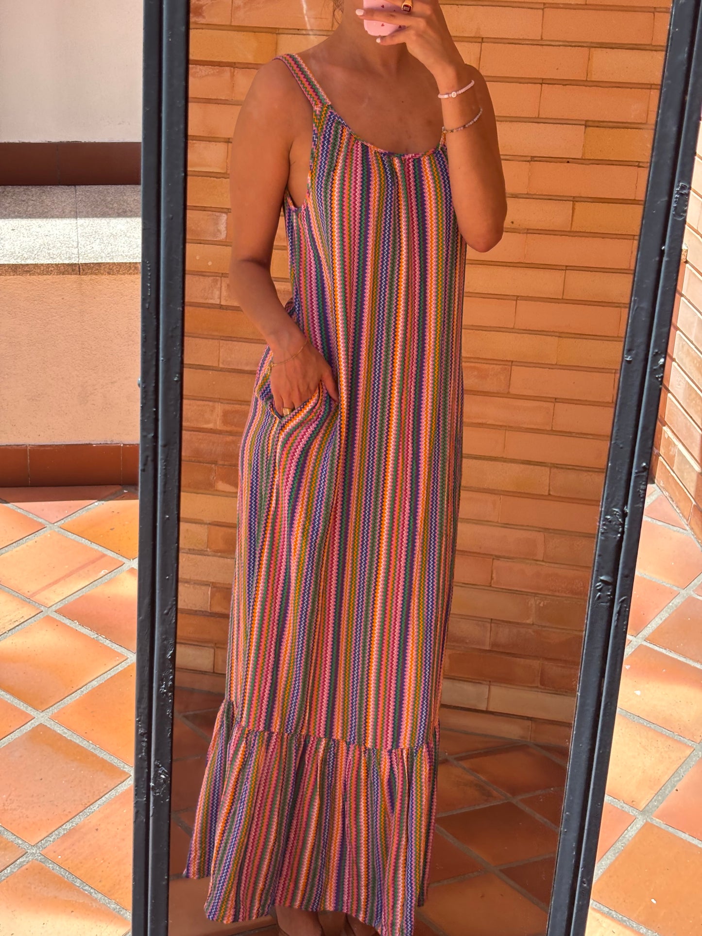Vestido Longo Riscas Multicolor ONLY