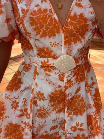 Vestido Curto Floral White Deer