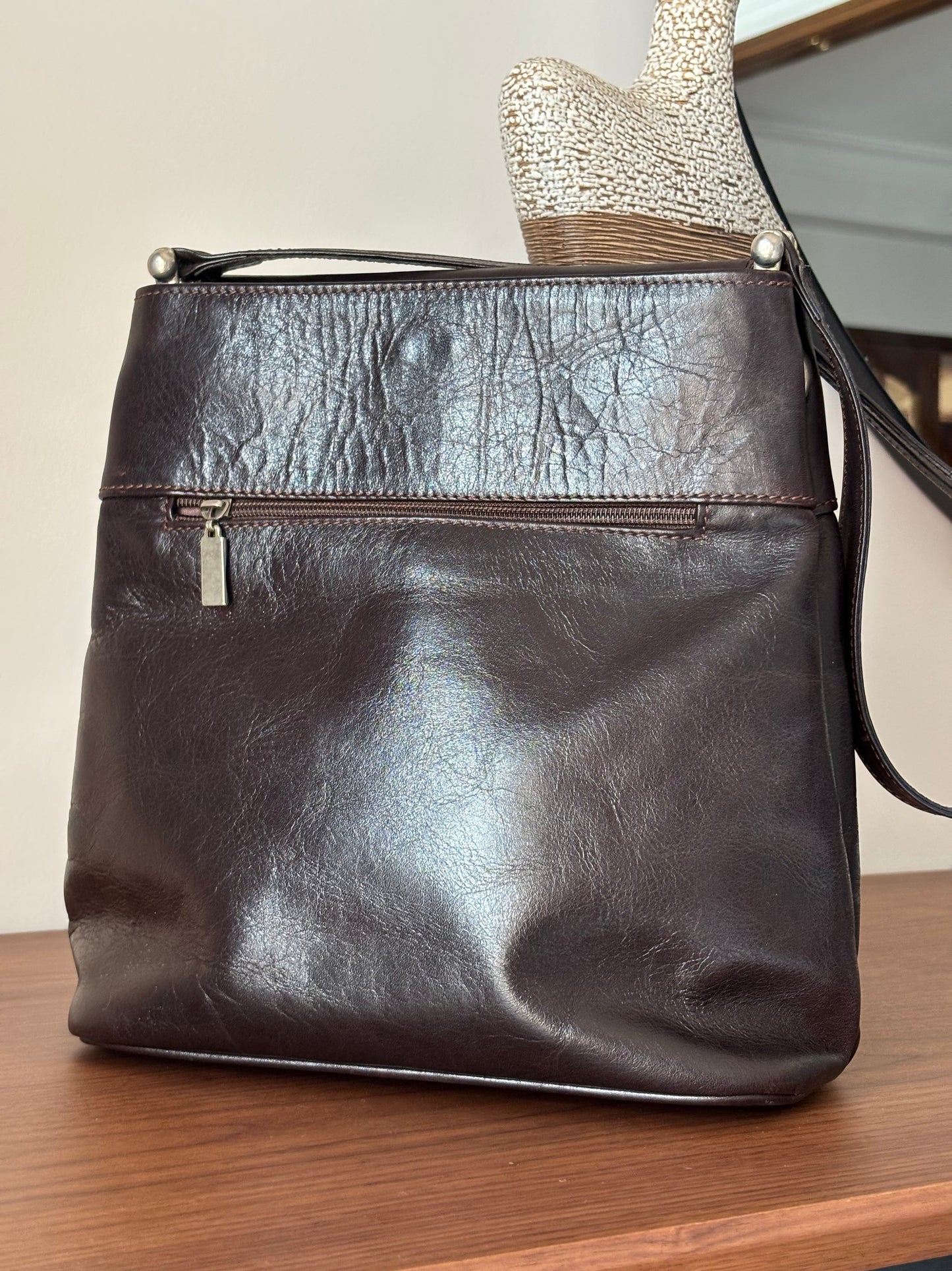 Mala Vintage Castanha em Pele