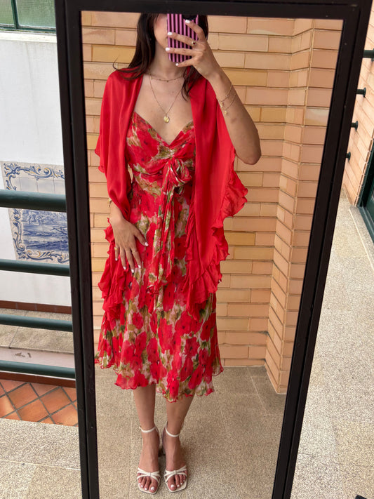Vestido floral Etxart & Panno + echarpe